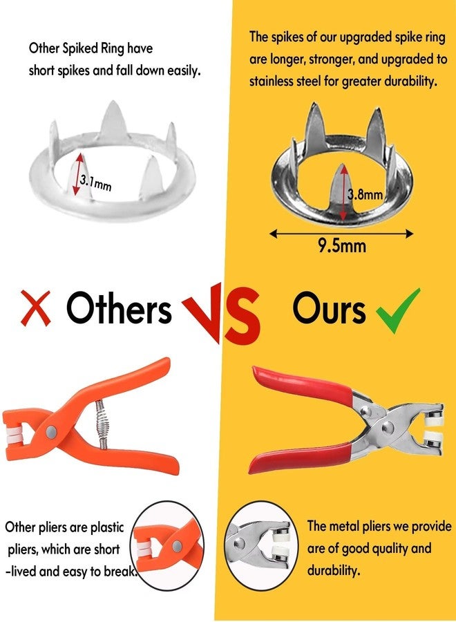 KAXIMON Snap Fasteners Kit 200 Sets, 9.5mm Fabric Snaps Clothing Snaps No Sewing,Stainless Steel Button Snaps with Snap Pliers for Metal Snaps, Press Studs Snap Fasteners Tool Kit for Fabric - Image 3